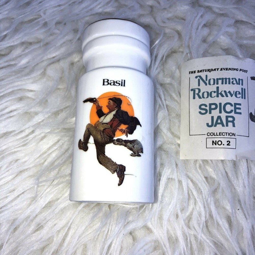 The Saturday Evening Post NORMAN ROCKWELL Spice Jar Basil THE FLEEING HOBO